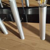 Sculptural vintage 70s chandelier – metal & aluminium – 55 × 26 cm