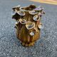 Vintage ceramic vase with mushroom relief decoration