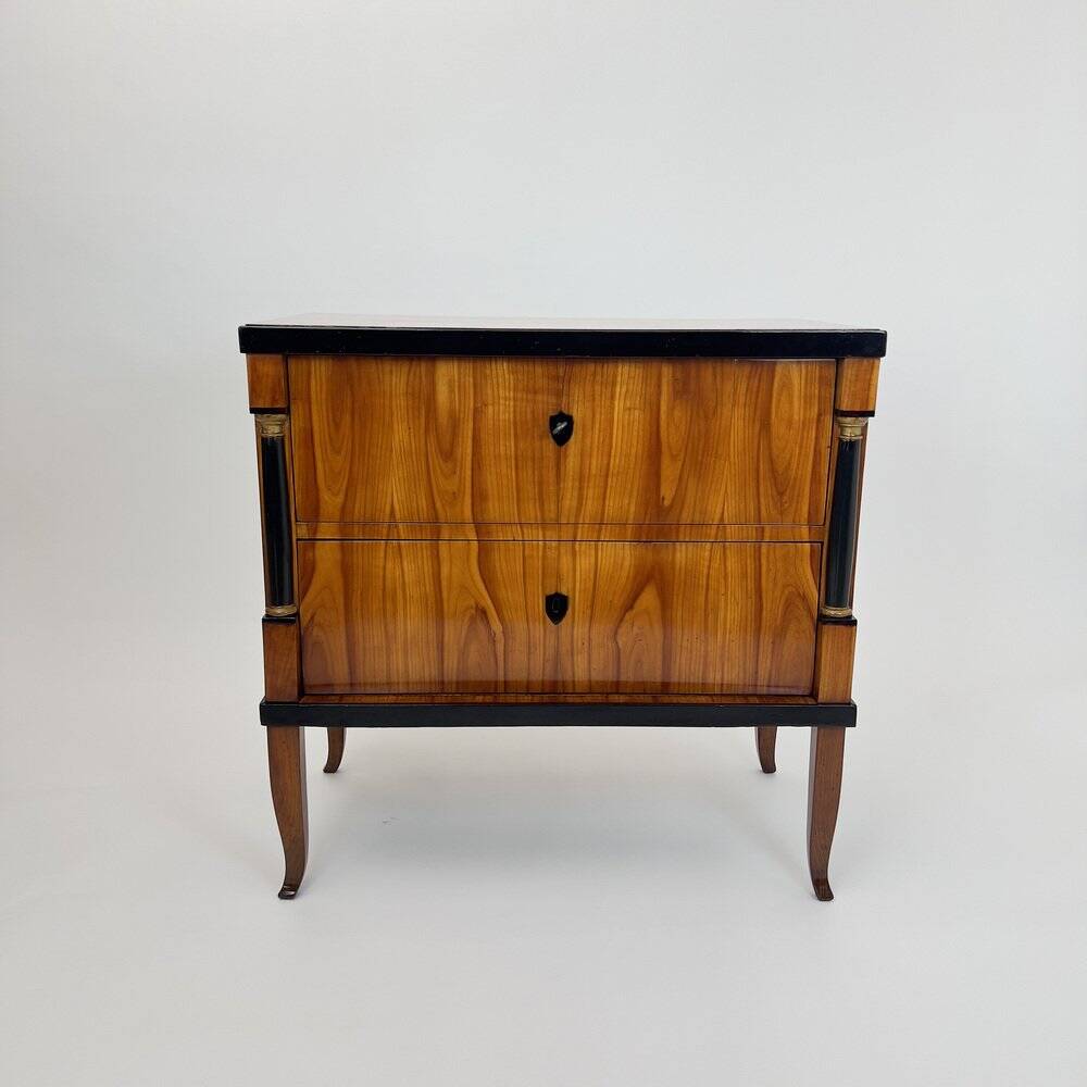 Biedermeier Chest of Drawers in Ebonized & Gilded Cherry Wood, Franconia, 1820s