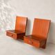 Pair of suspended teak bedside tables – 1960s Scandinavian design