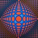 Lithograph by Victor Vasarely, limited edition numbered, 1970s.