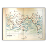 Planisphère ancien de 1887 – Carte géographique vintage