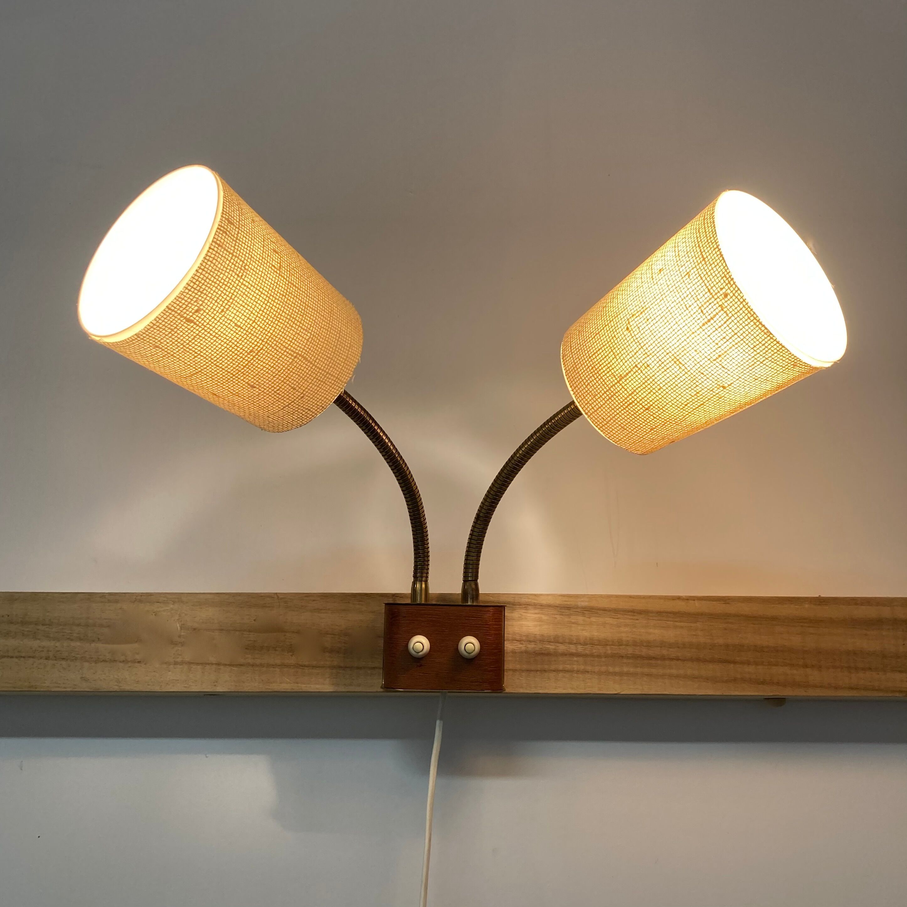 Modular double wall lamp scandinavian 1950