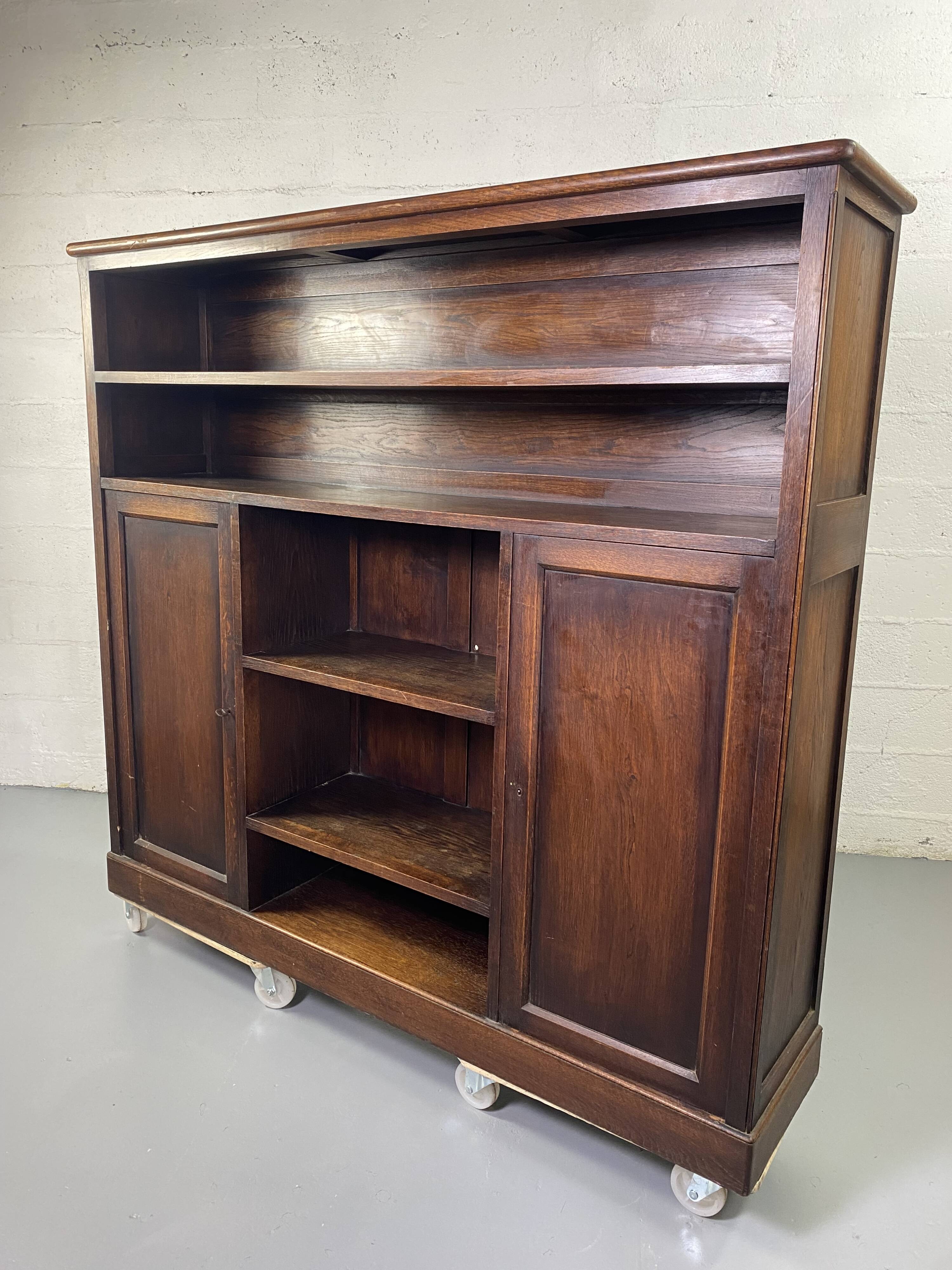 Large vintage wooden bookcase