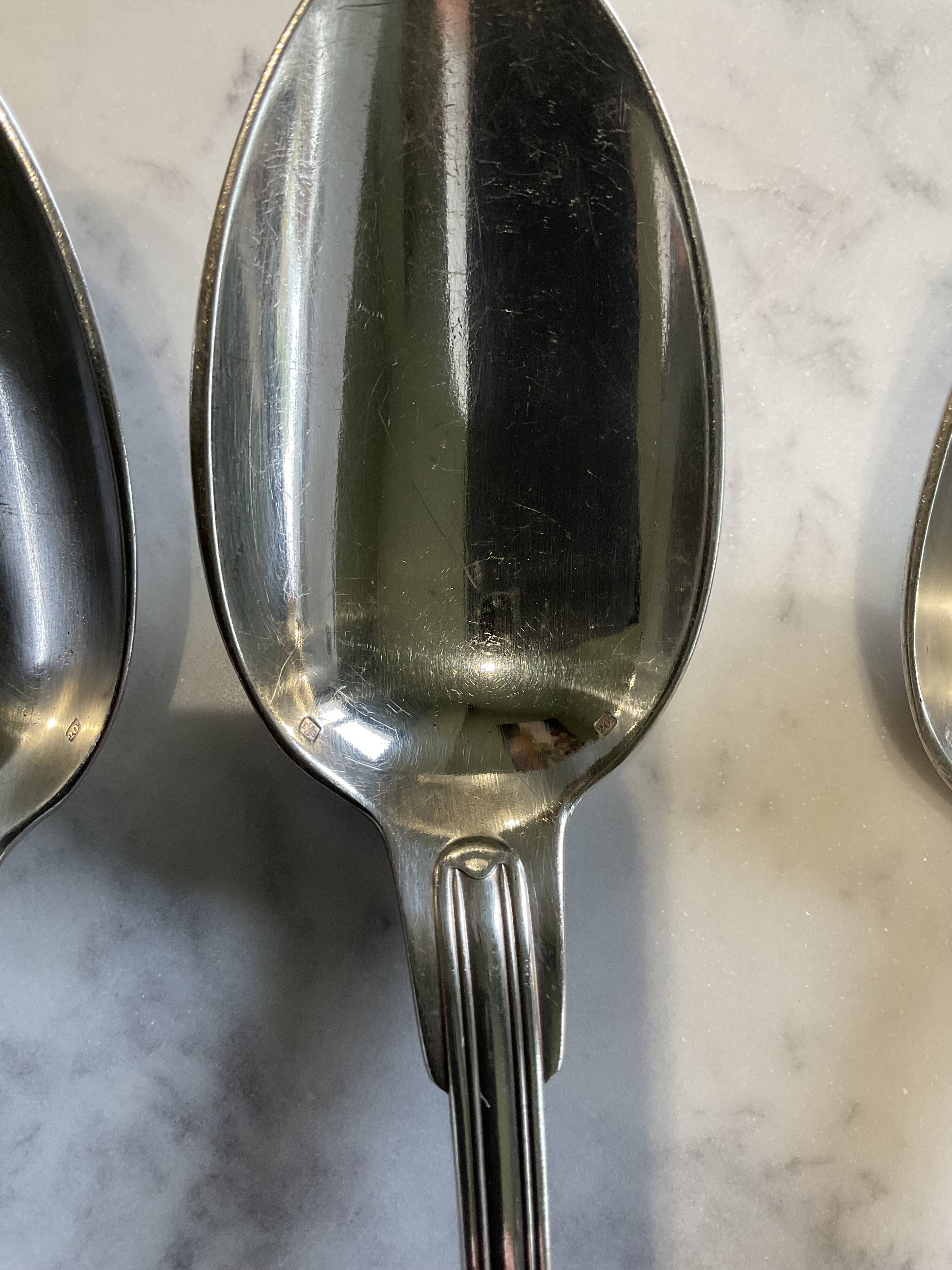 6 tablespoons. Antique. Silver-plated.