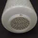 Pair of French vintage retro white opaque patterned glass replacement shades.