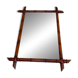 Miroir ancien en bois tourné