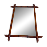 Antique turned wooden mirror