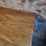 Vintage French baker's work table in chestnut, 1960s.