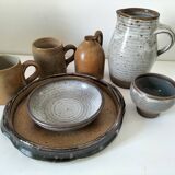 Stoneware service Puisaye – breakfast set - 7 pieces