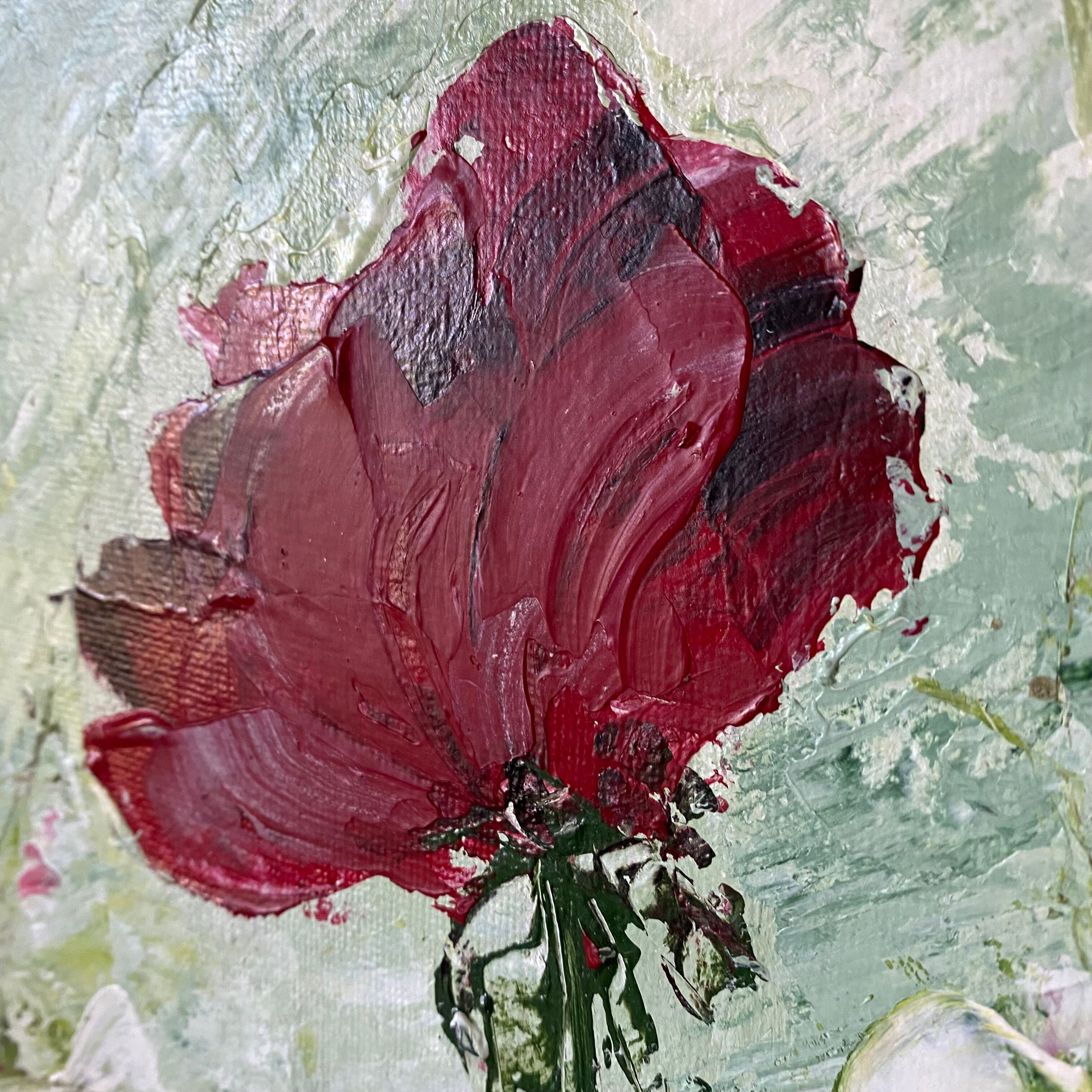 Oil on canvas flowers