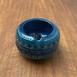 Vintage Italian Ashtray Rimini Blue in Ceramic by Aldo Londi for Bitossi