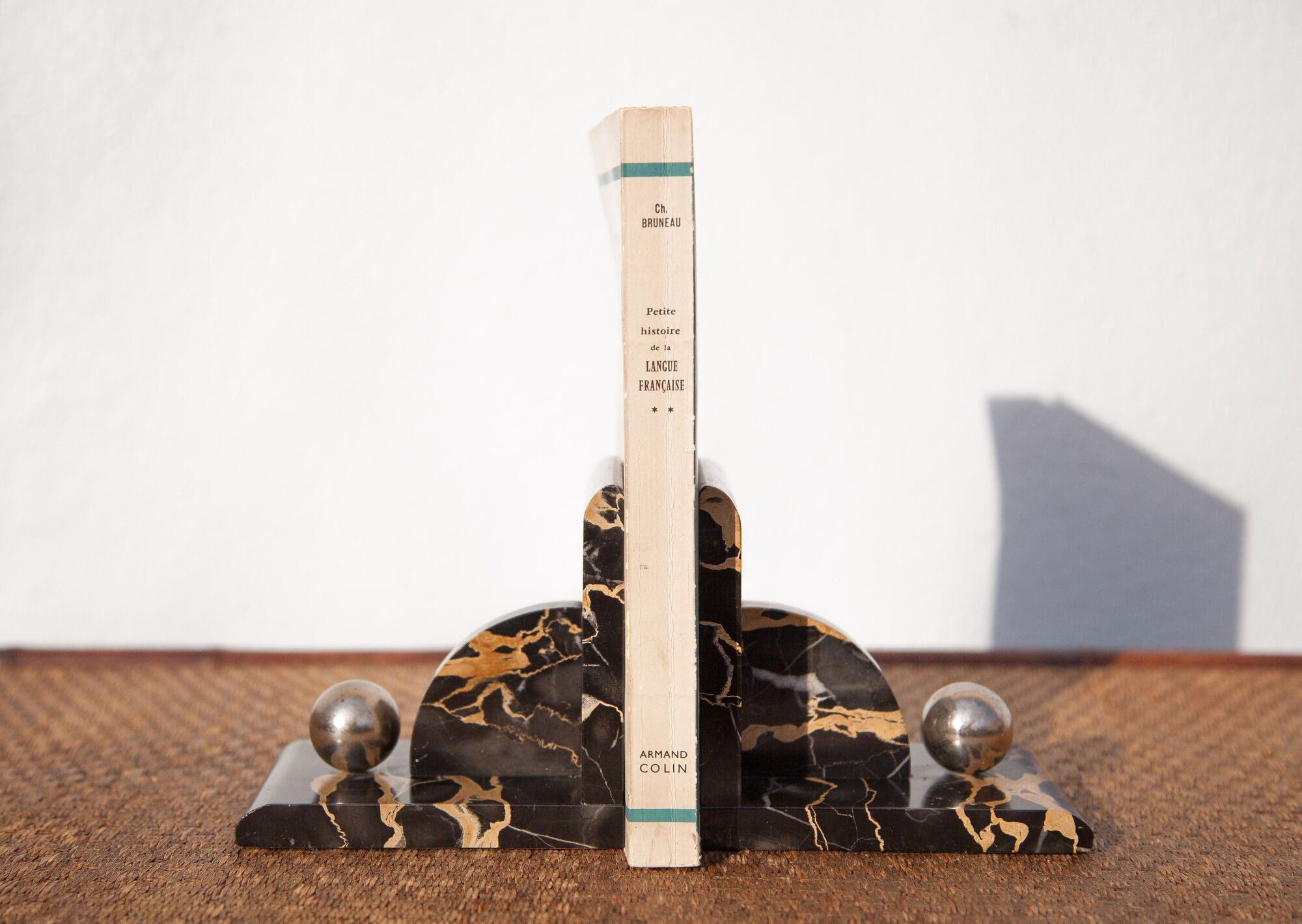 Art deco port marble bookend, art deco book endholder, paperweight, bookcase, office