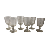 Set of 6 19th century engraved glasses