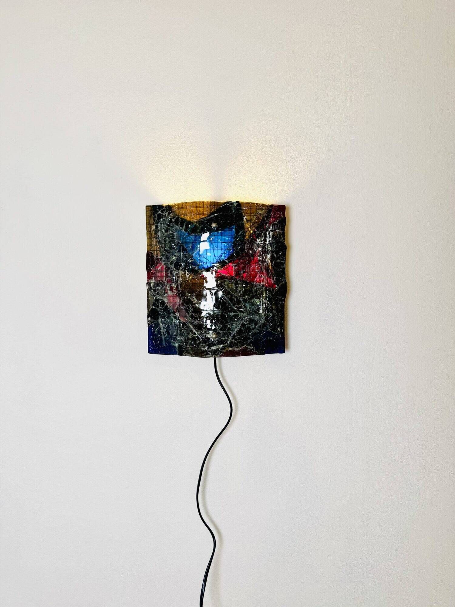 Glass Fused Wall Lamp By Glass Studio Van Tetterode, The Netherlands 1950S