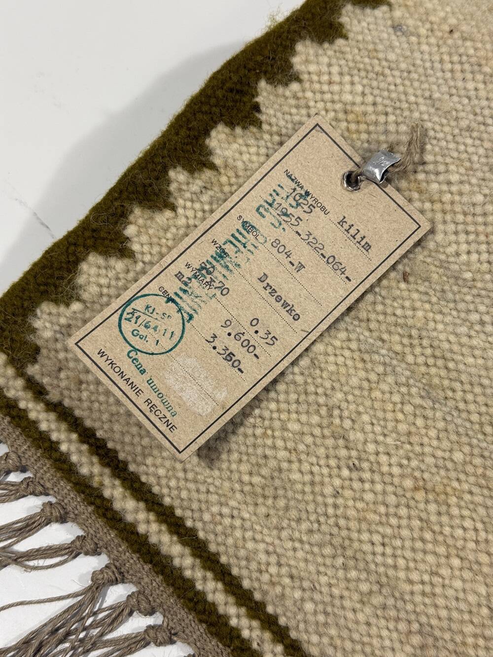 Woolen kelim wall hanging table runner Poland 1970’s