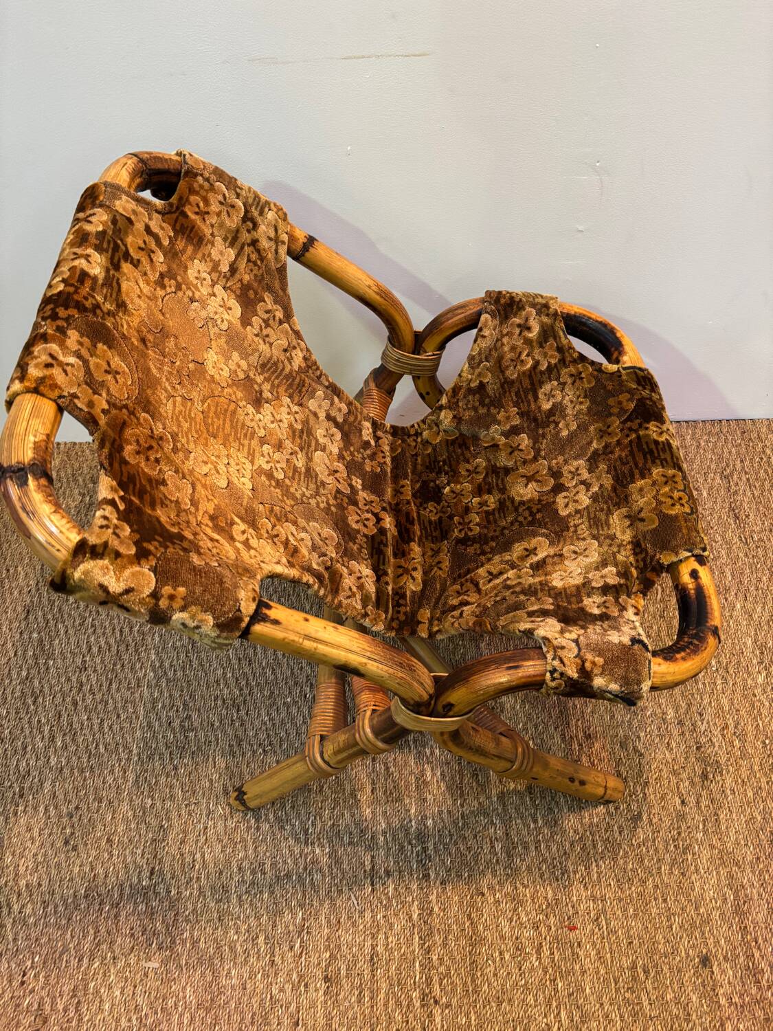 Set of three bamboo armchairs 1960