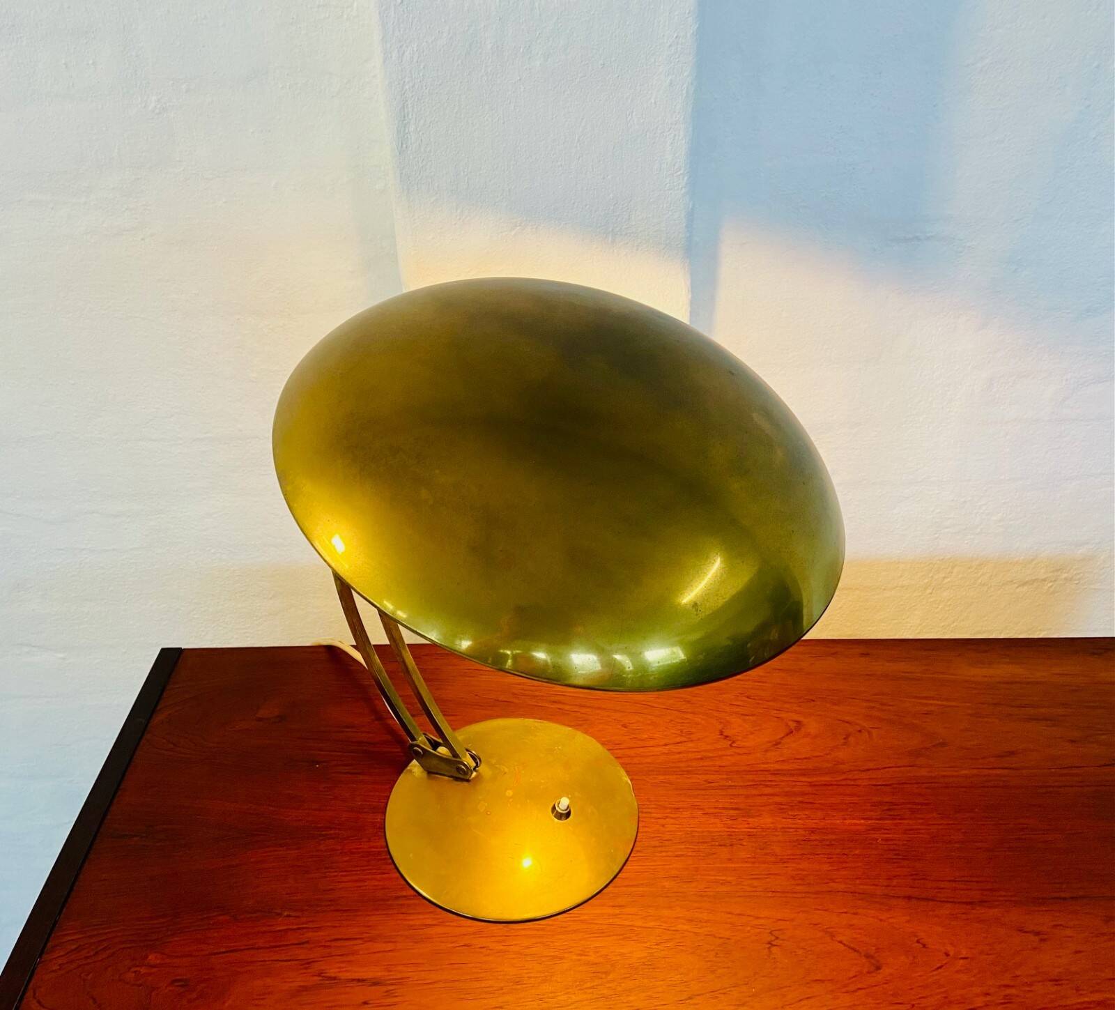 Vintage modernist Kaiser Dell brass lamp 1960s