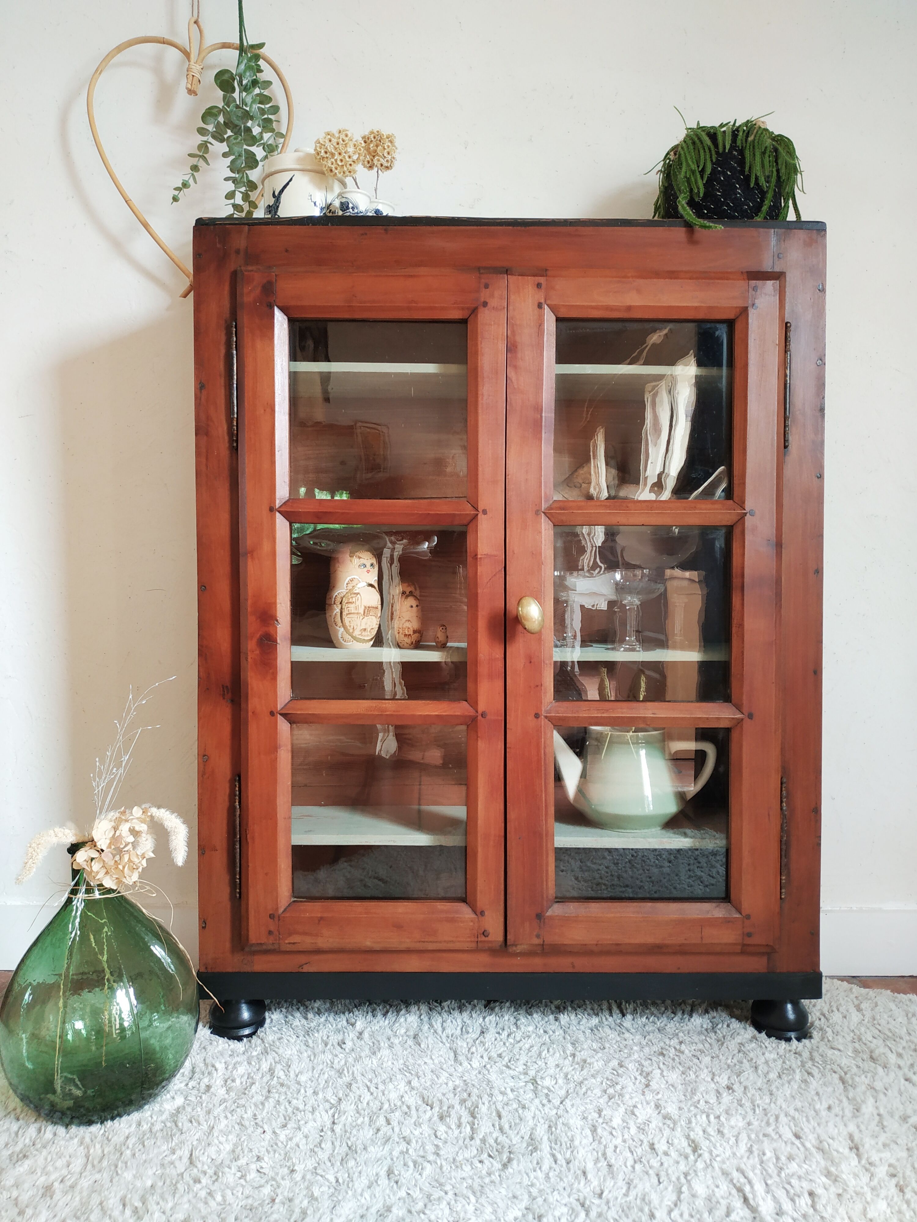 Ancient wooden library - antique shop window