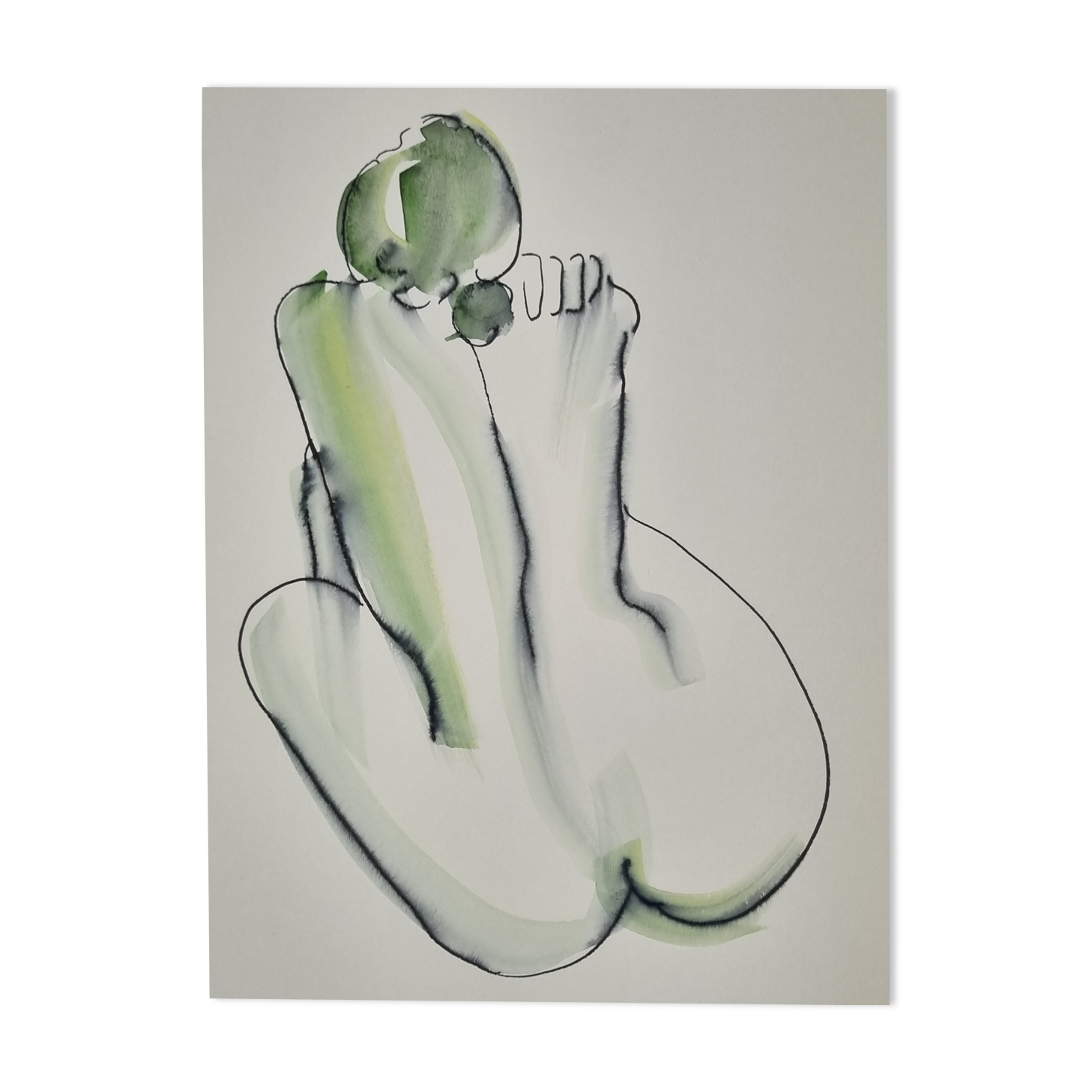 Study of nude back 02, French school of the twentieth century, 41 x 33 cm