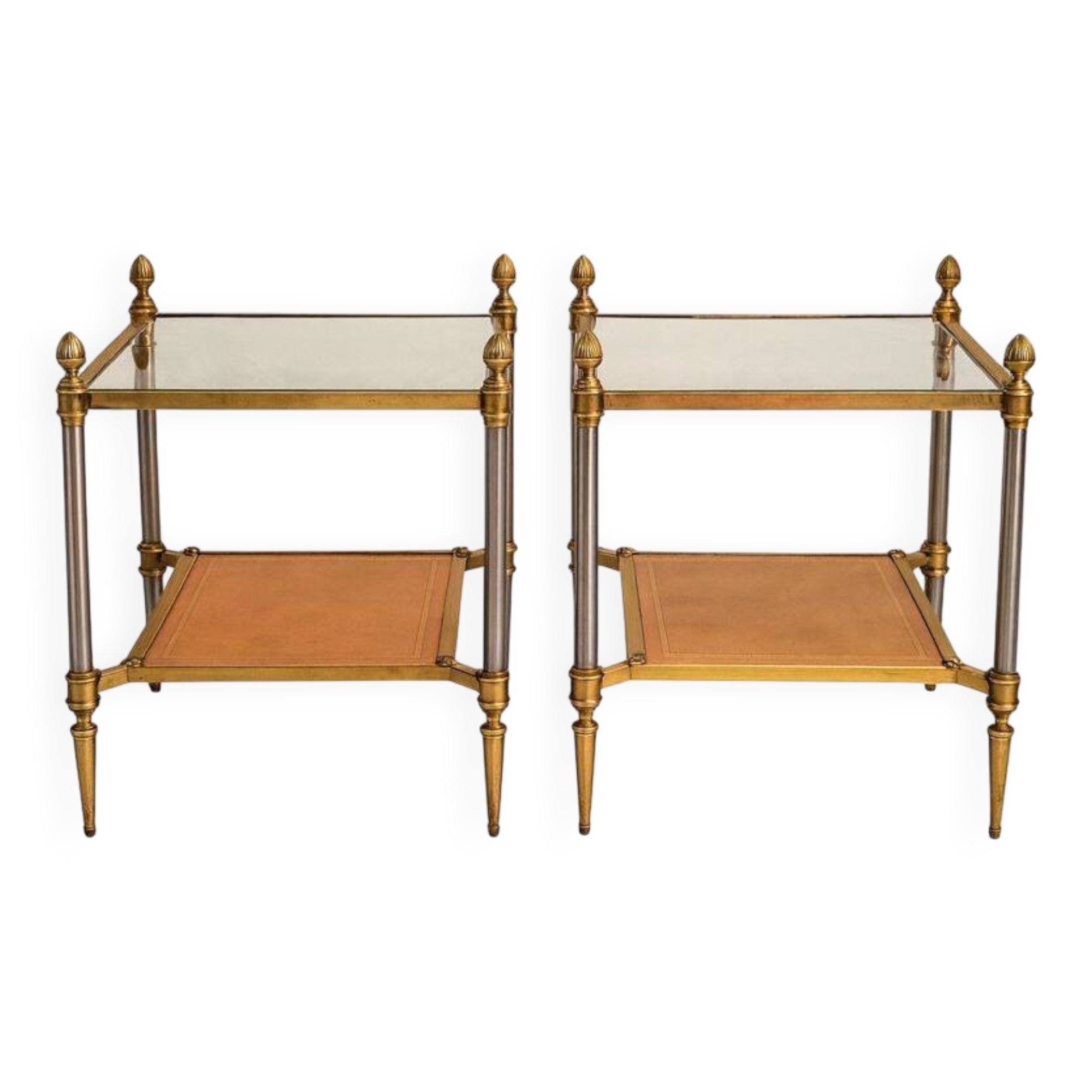 Pair of side tables attributed to Maison Jansen, circa 1950–1960.