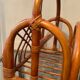 Vintage rattan magazine holder 70s