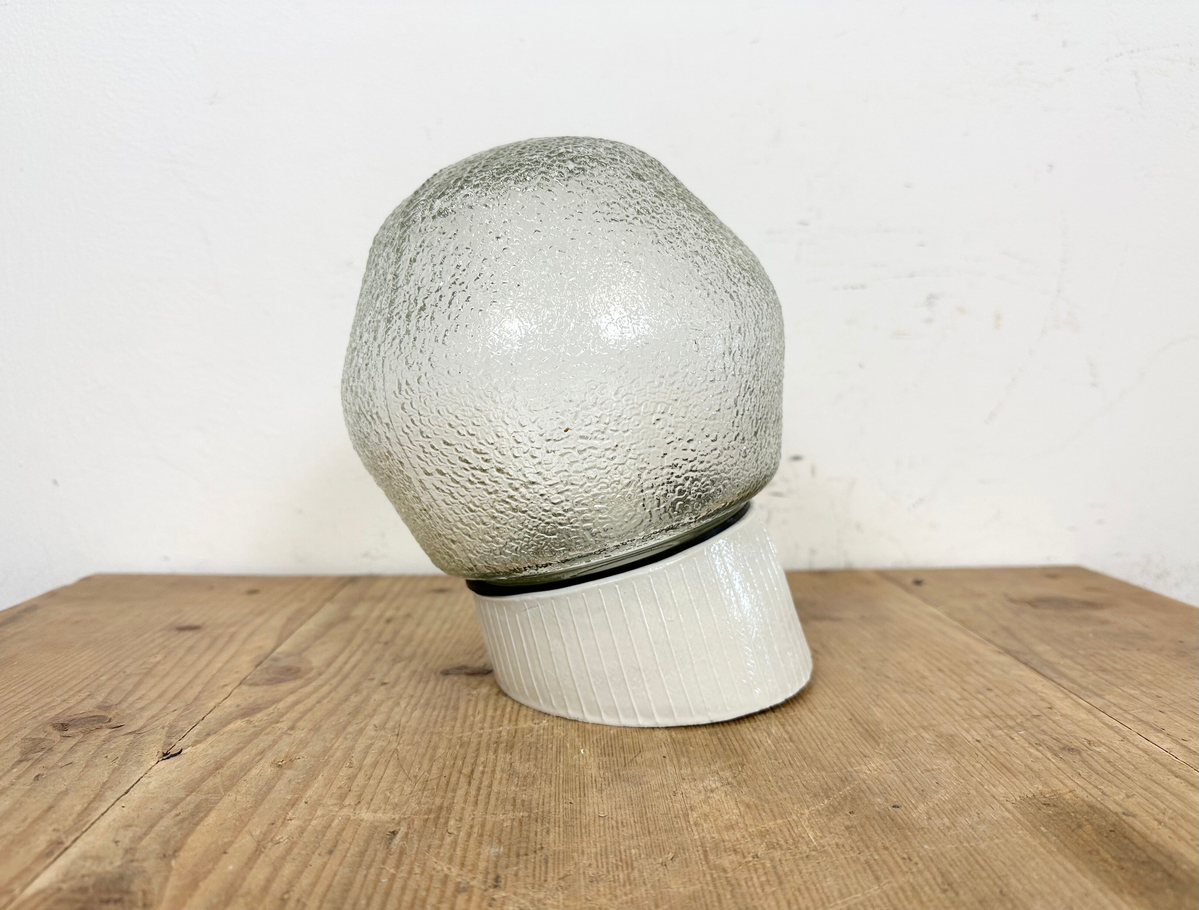 Vintage White Porcelain Wall Light, 1970s