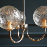Crackle glass and chrome ceiling light