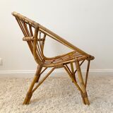Vintage rattan shell armchair