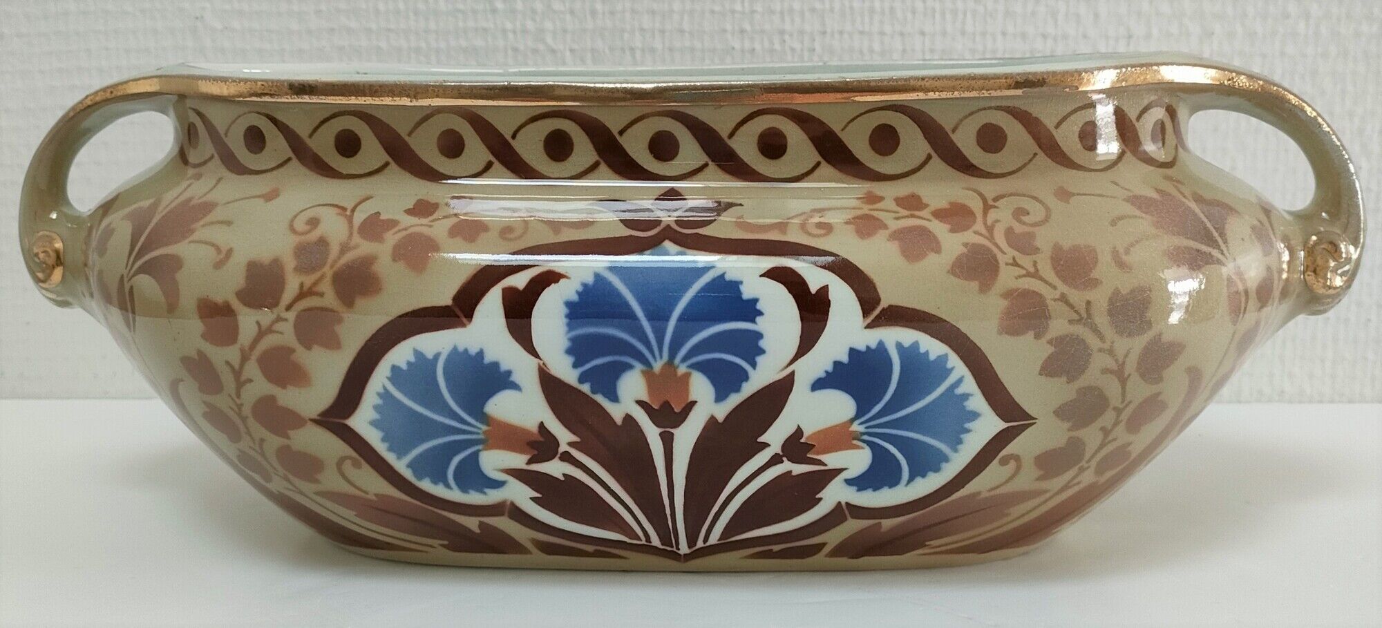 Art Nouveau gardener Keller and Guérin earthenware Lunéville model Palmyra