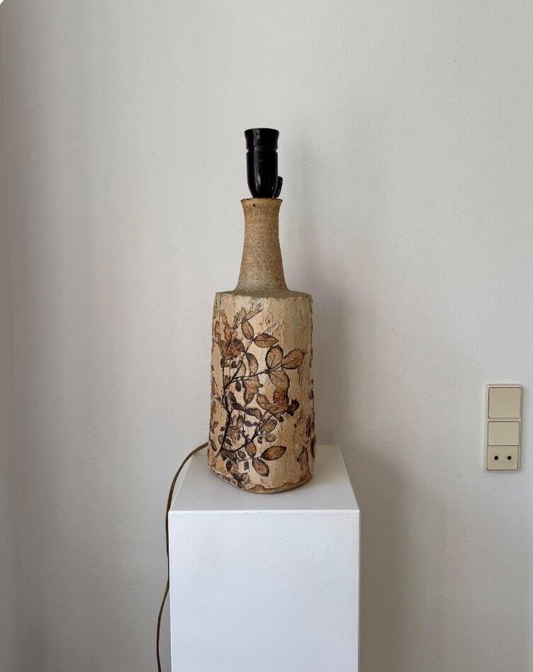 Vintage stoneware table lamp by Bodil Marie Nielsen, 1970s