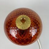 1960's Glass & Brass Table Lamp by Jablonec Glassworks, Czechoslovakia