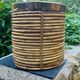 Large rattan basket brass Gabriella Crespi 1960s
