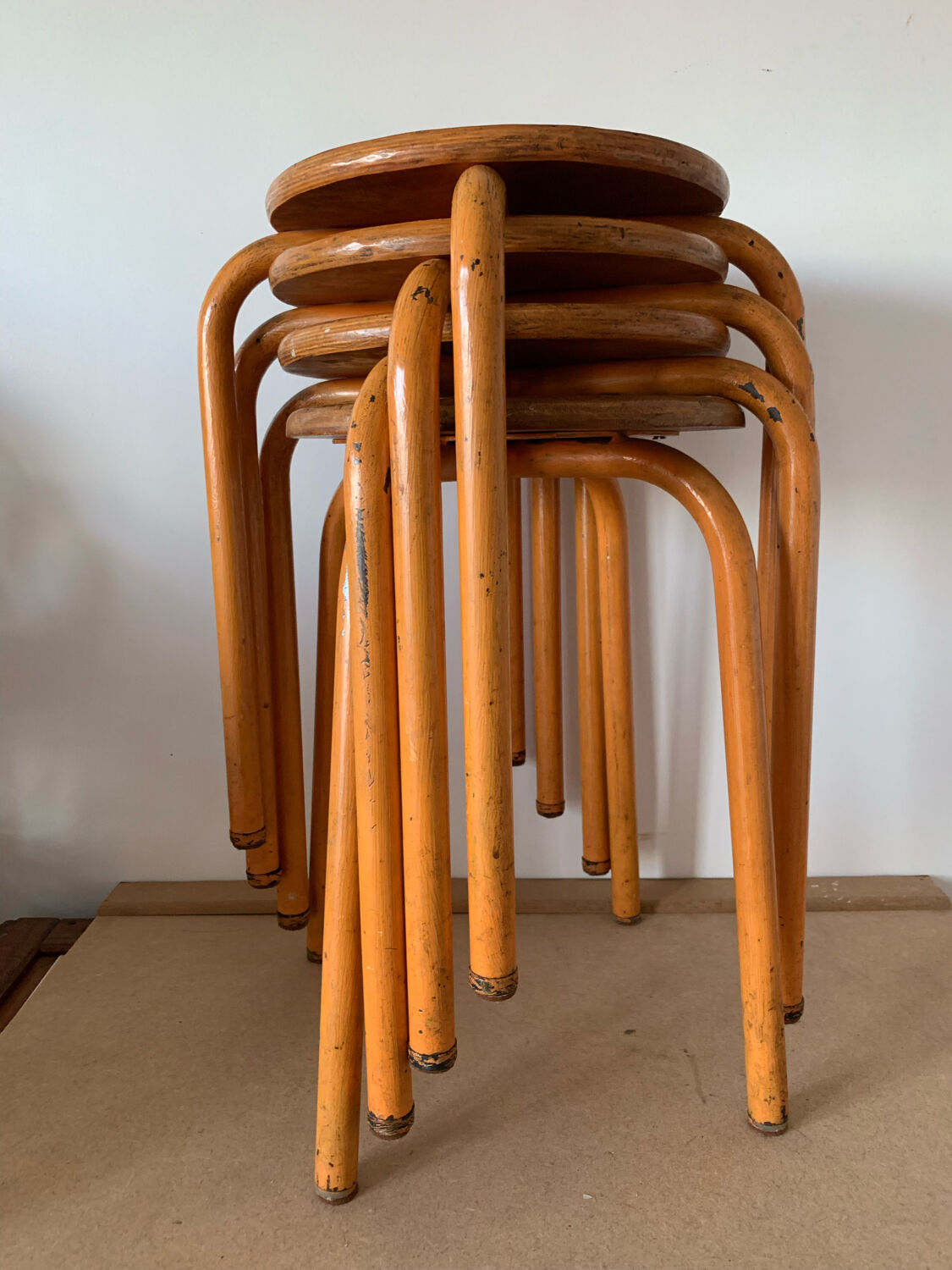 Set of 4 workshop stools