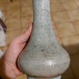 Gray enameled stoneware soliflore vase