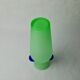 Green and blue satin murano glass vase, Menphis style, Italy, 1980
