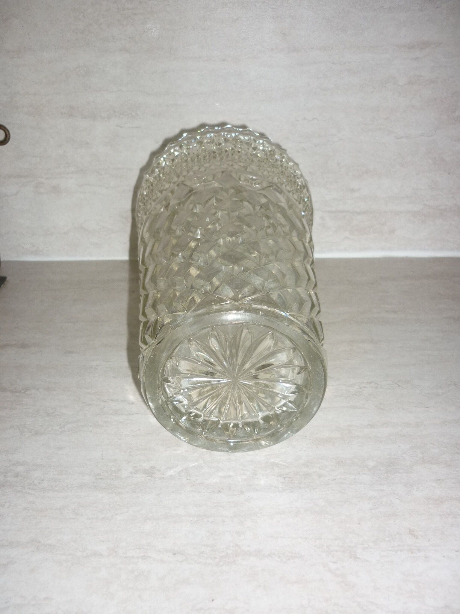 Vintage pressed molded glass vase