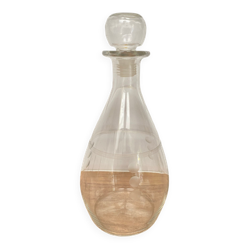 Engraved glass decanter