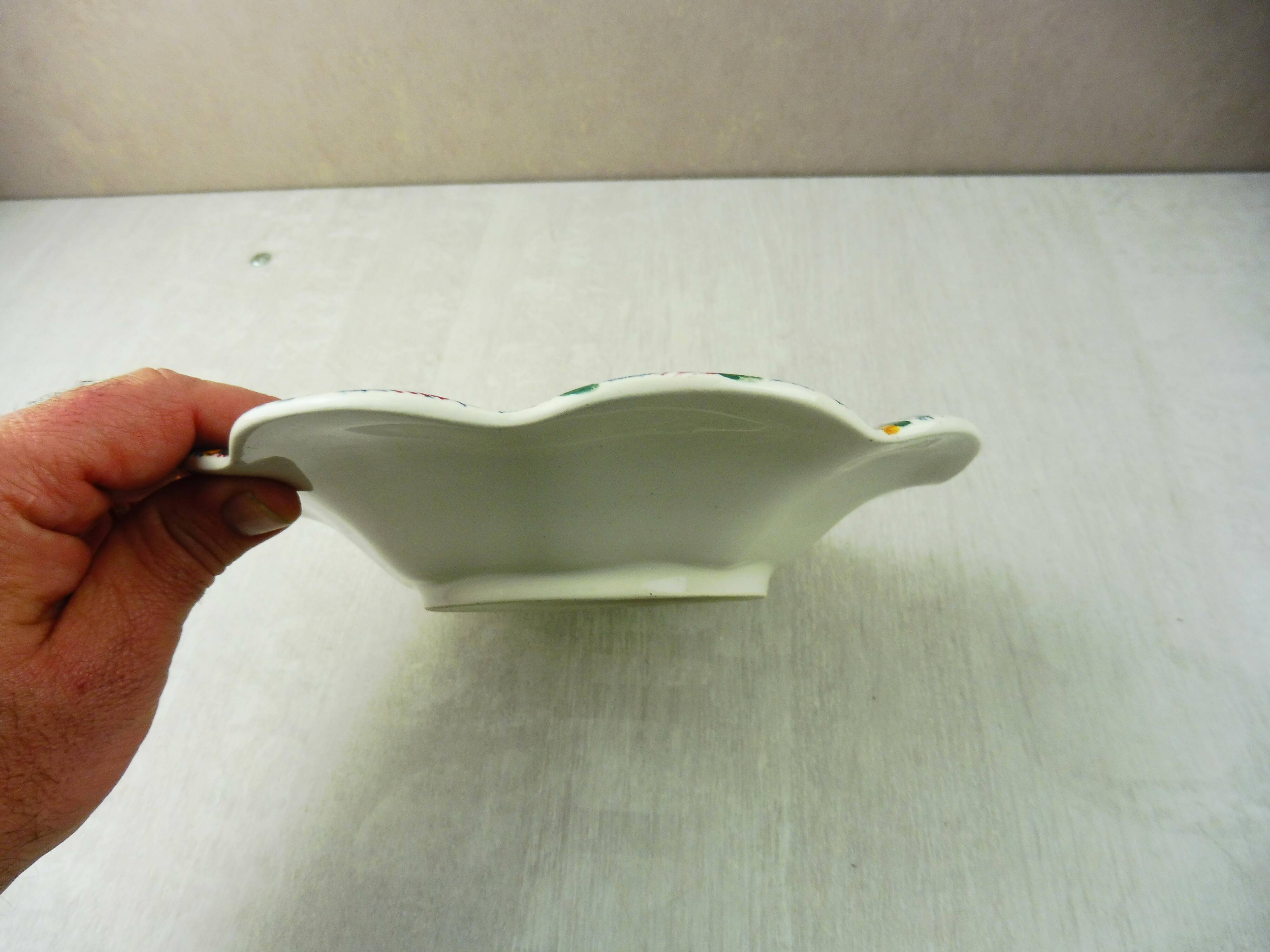 Old trinket bowl, cashmere decoration, gien