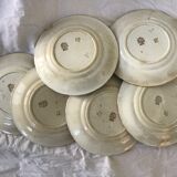 Set of six plates in opaque earthenware Sarreguemines 1875 1900