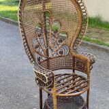Emmanuelle peacock armchair in rattan and wicker
