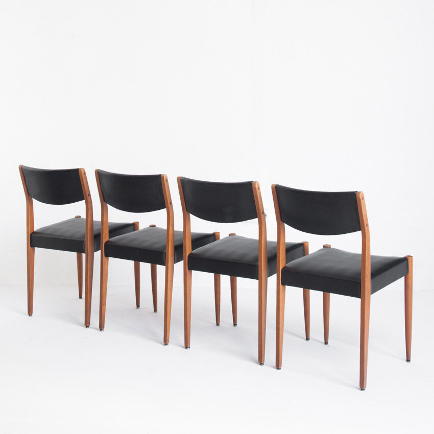 Set of 4 Scandinavian style chairs, France, 1960s