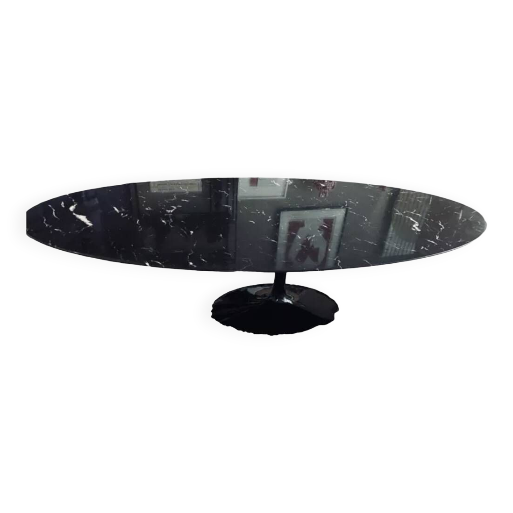 Table basse pied tulipe en marbre noir