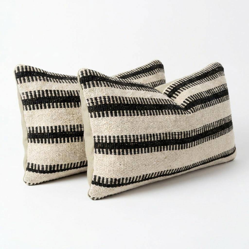Set of 2 vintage kilim cushion covers 25x51 cm