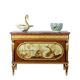 Empire style chest of drawers in lacquer, bronze and marble. Nineteenth century.