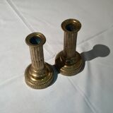 Pair of candlesticks era bronze Louis XVI