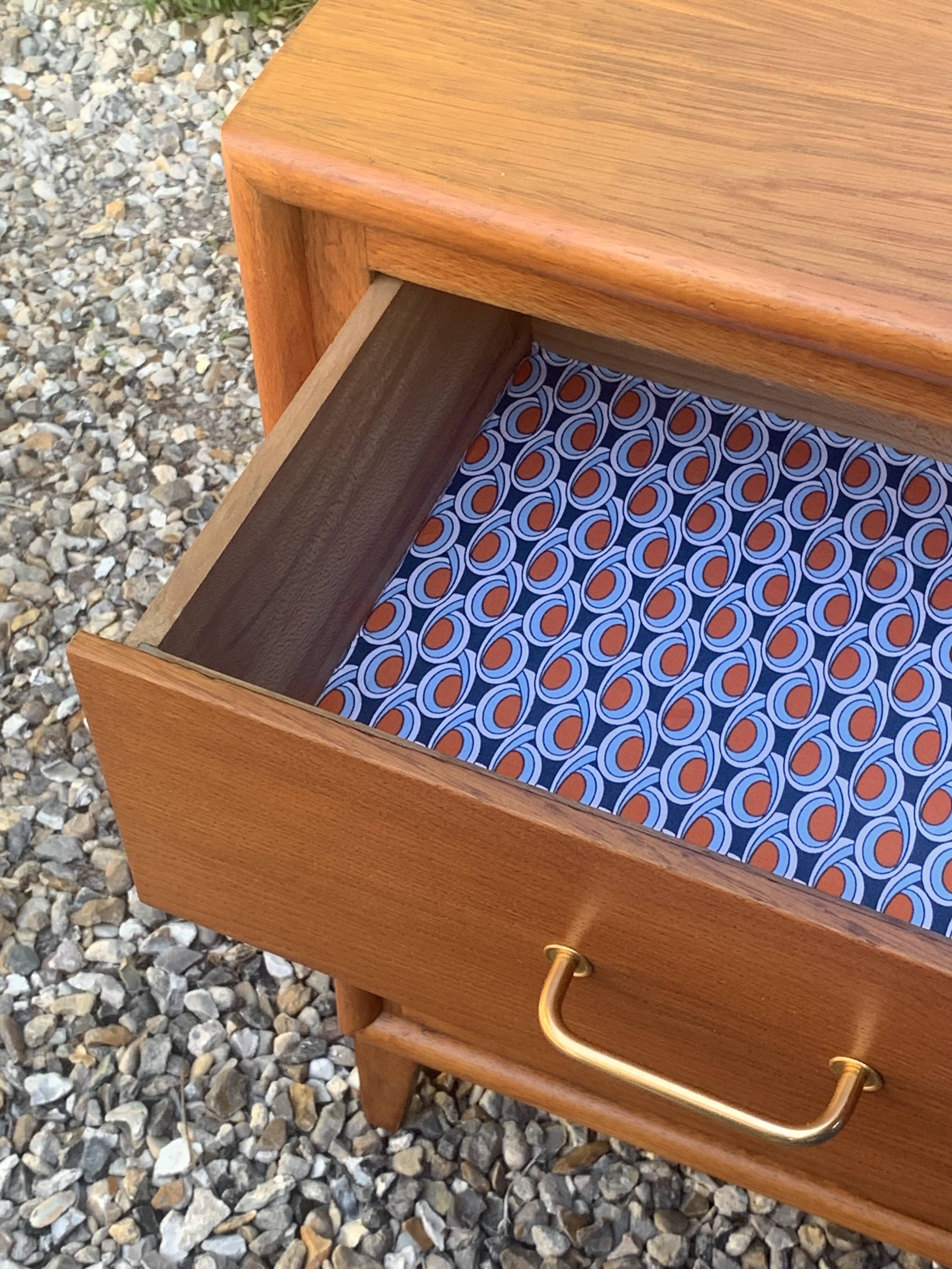 Vintage chest of drawers with oak compass legs, 1950s