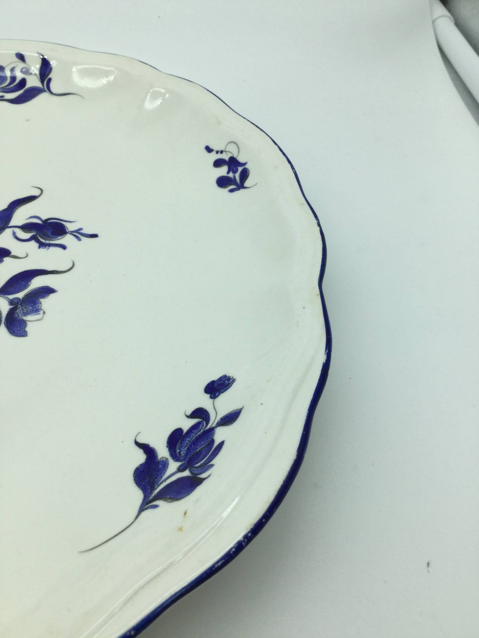 Large blue fire plate 28 cm, Lunéville tradition