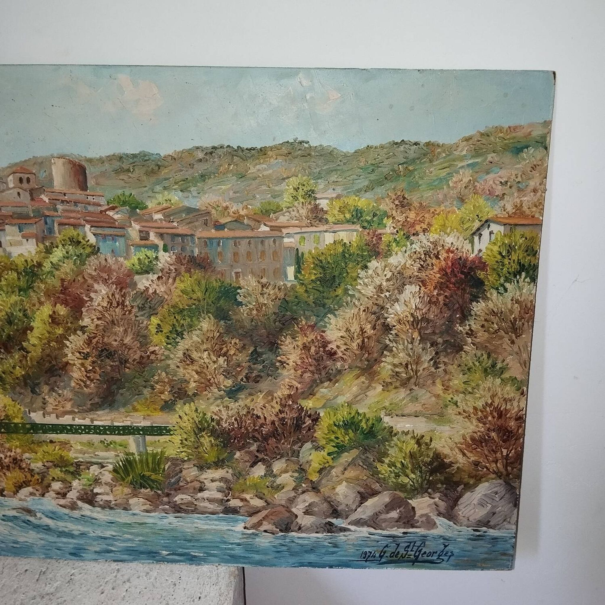 Tableau Amélie les Bains Palalda signé de Saint Georges