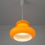 Vintage orange glass pendant light mid century modern retro hanging lamp